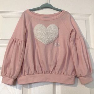 Harper Canyon pink fuzzy heart pullover Sz 3T